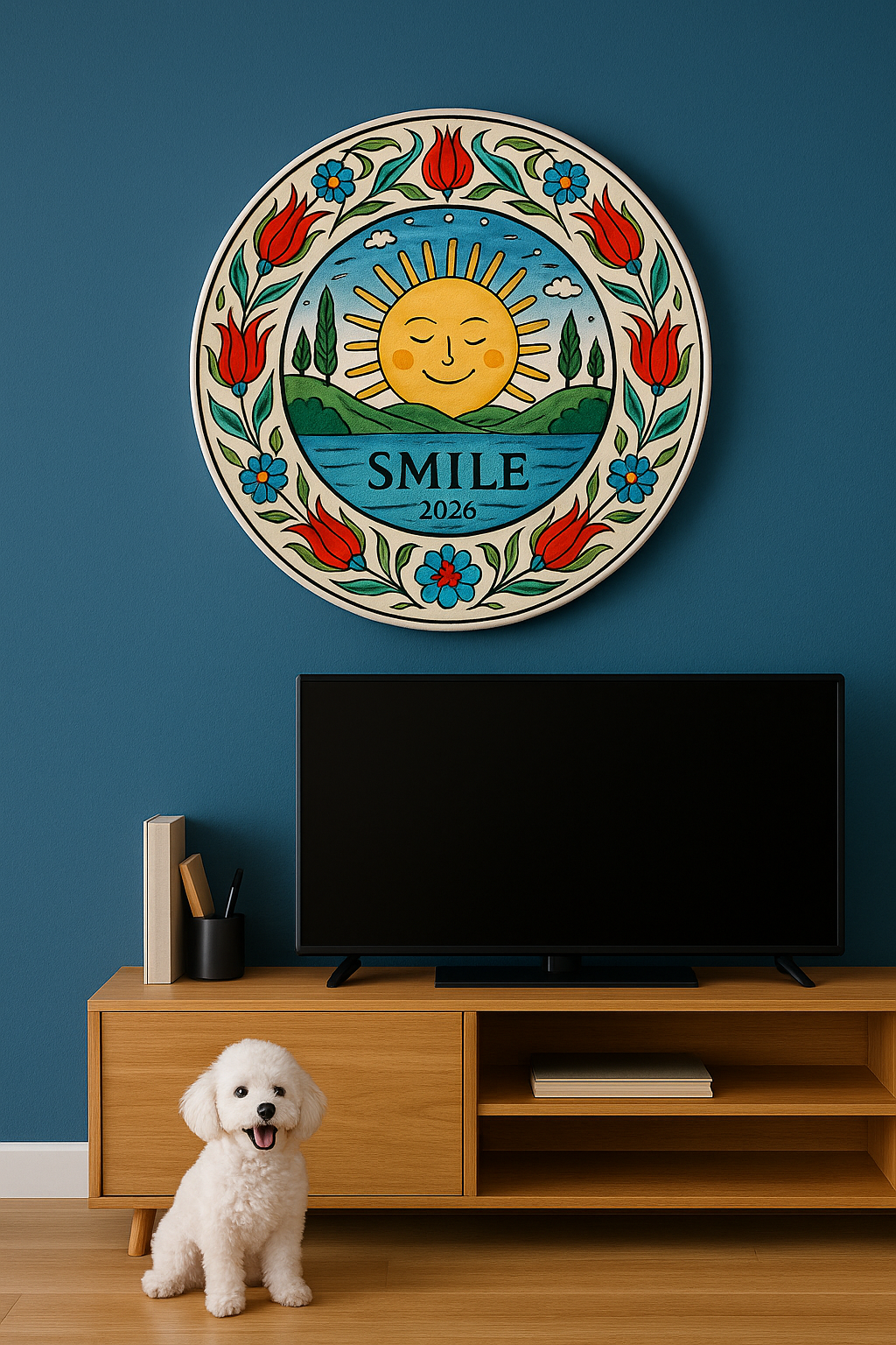 Smile Güneşin Neşesi Çini Tabak - Yaşam Koleksyonu